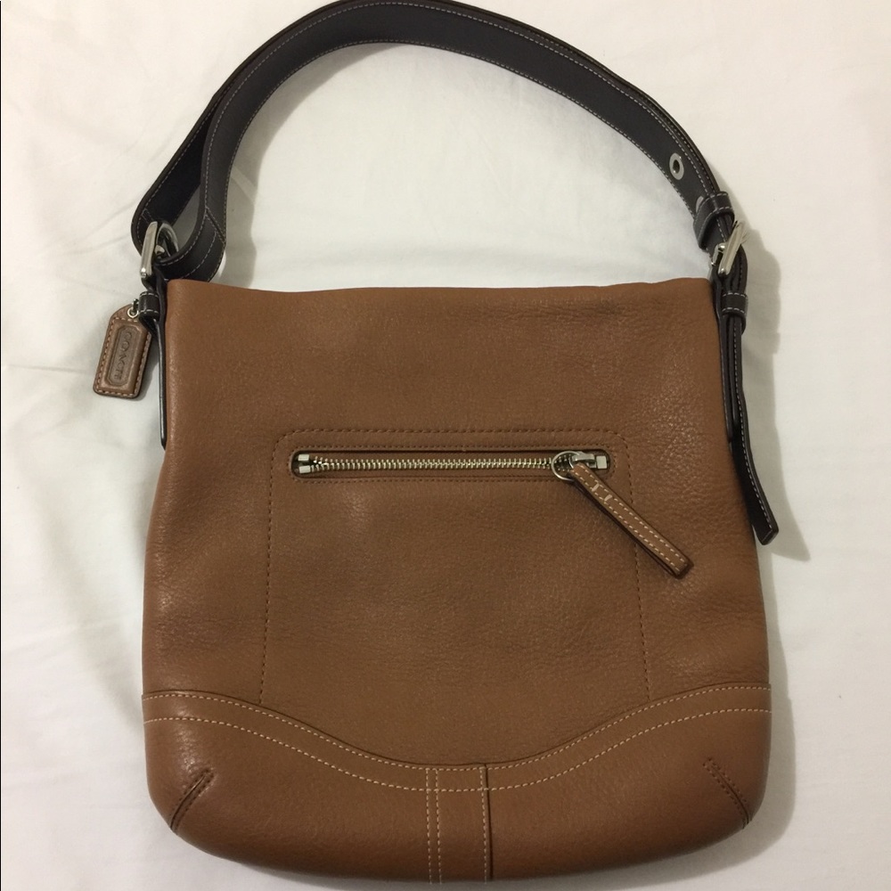 COACH Authentic Pebble Leather Camel Purse